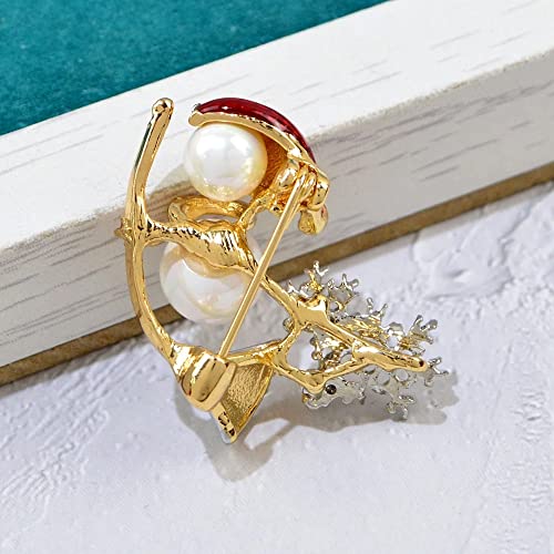 Broche de flocon de neige en émail et perles d'exception - 4
