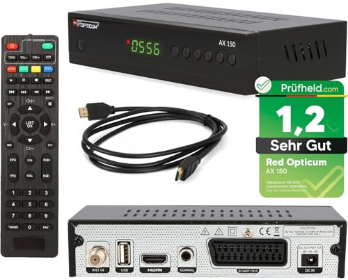 RED Opticum AX 150 Sat Receiver mit Aufnahmefunktion PVR, Digital Satelliten-Receiver mit HDMI -...