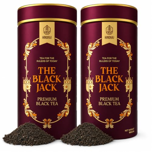 Image of Hindraj The Black Jack Classic Black Tea Loose Leaves 360 g (2 180 g) Bold & Full-Bodied Black Tea Kadak Flavor, Ideal for Chai Addicts, Daily Energy Boost
