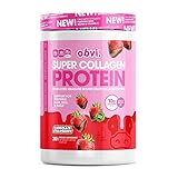 Obvi Collagen Peptides, Protein Powder, Keto, Gluten and Dairy Free, Hydrolyzed Grass-Fed Bovine Collagen Peptides, Supports Gut Health, Healthy Hair, Skin, Nails (Chocolate Strawberry, 14 Oz)