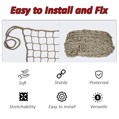 BERADNET Sicherheitsnetz für Kinder Katzennetz für Balkon Polyester Schutznetz hochbett Netz Rausfallschutz Treppenschutznetz Geländerschutznetz Knotenlos Universal Sicherheitsnetz, Braun(1X3m)