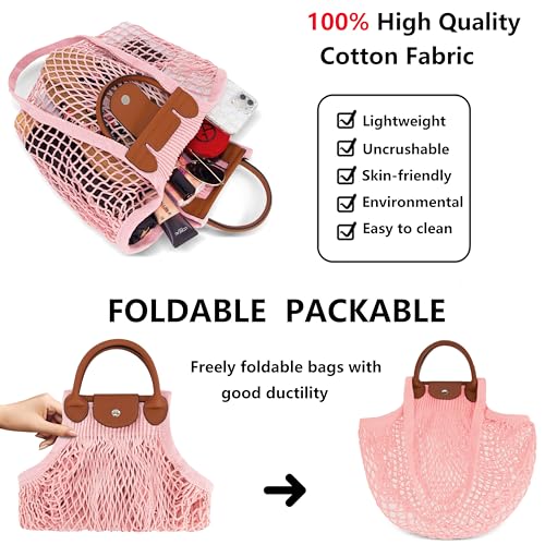 Bolso de red tejido Hibala para mujer, malla, playa, hobo miniatura 7