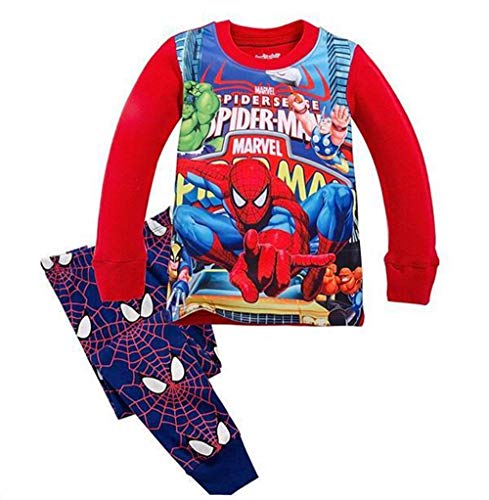 Boys Pajamas 2 Piece Cotton Clothes Long Kids Snug Fit Pjs Toddler Sleepwear Set (Hero, 5T)
