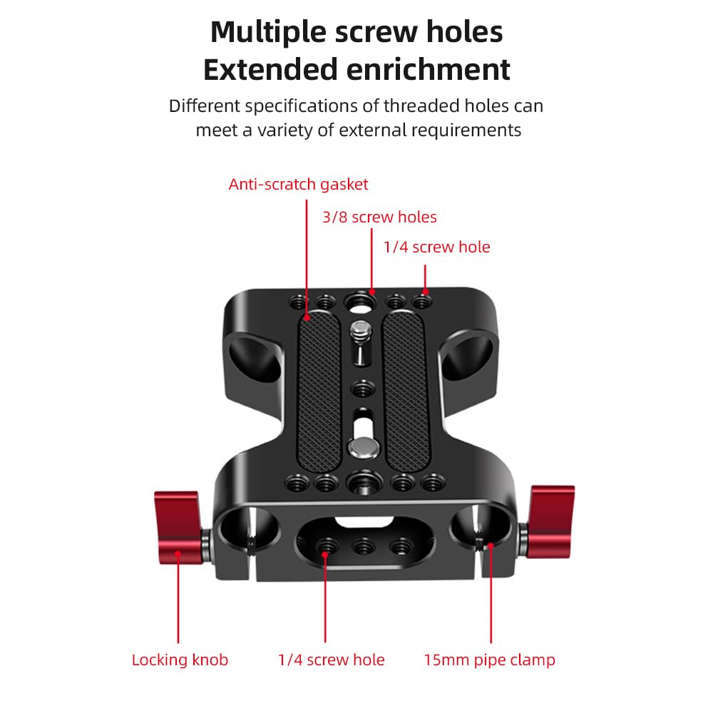 Piastra base della fotocamera Design leggero per il di supporto dell'impianto DSLR Lega di alluminio