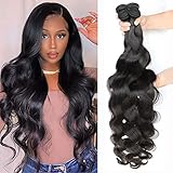 Releek Brazilian Body Wave Bundles Human Hair 4 Bundles 10A Grade Unprocessed Hair Weave Extensions 100% Human Hair Body Wave Bundles (24 26 28 30 Inch) Natural Color