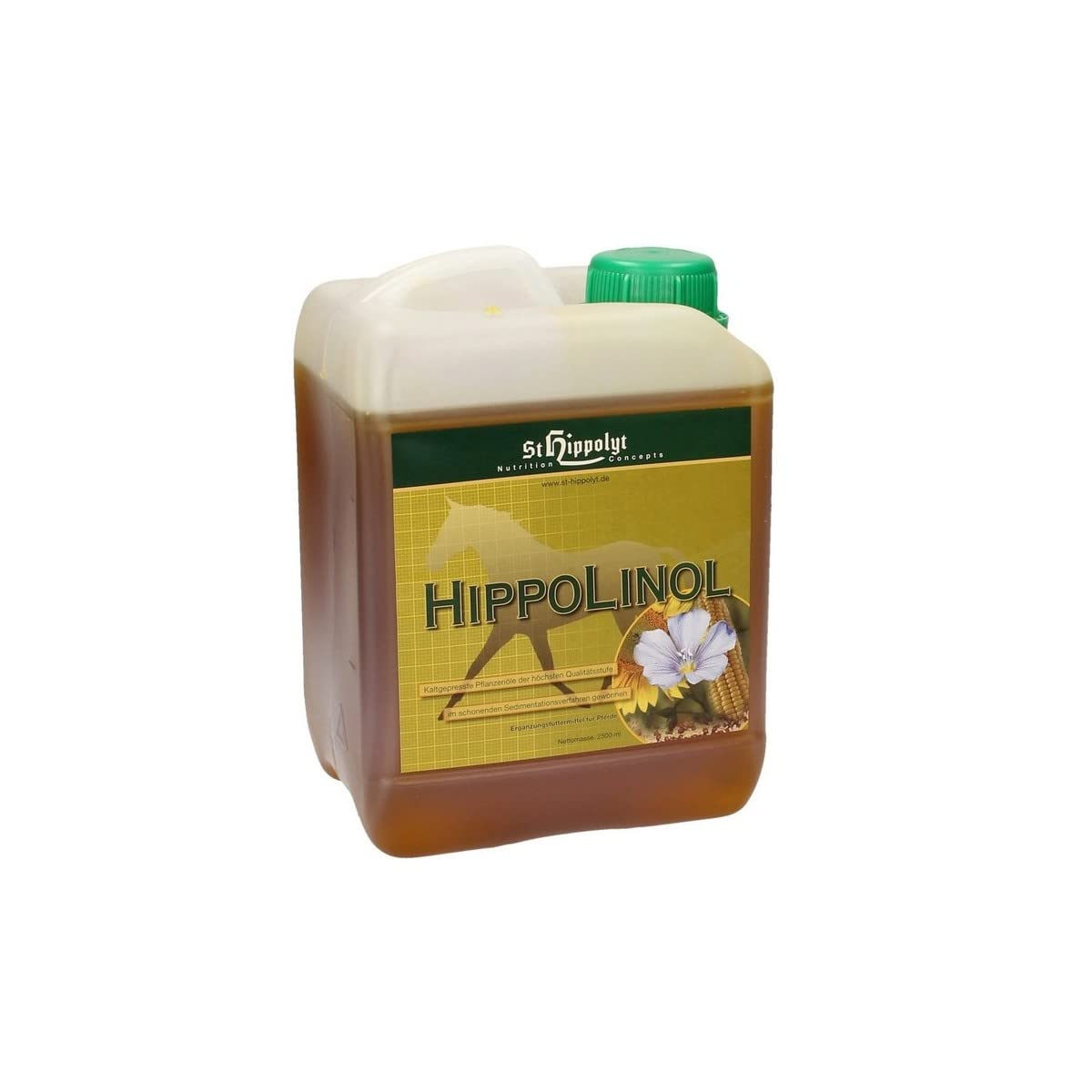 St. Hippolyt Hippo-Linol 2,5 ltr.:optimiert die Verdauung maximale Energiekonzentration für Hochleistungspferde für ältere, schwerfuttrige Pferde