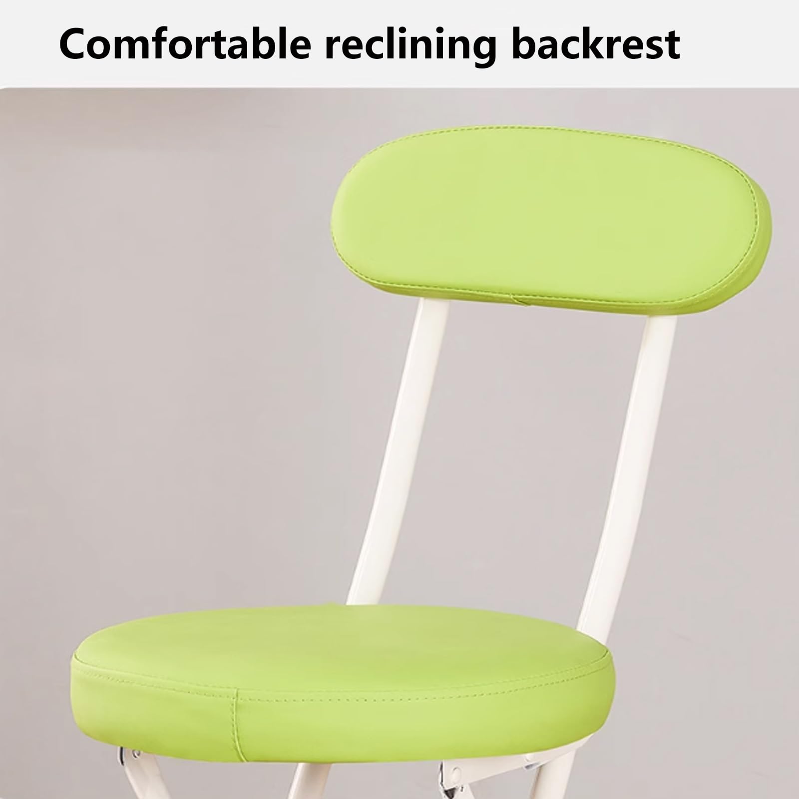 beaka Tabouret Pliant Confortable,Tabouret Pliant avec Dossier Chaises Pliantes pour La Maison Chaises Pliantes Interieures avec Coussin Rembourré Économiser De l'espace (Color : Beige)
