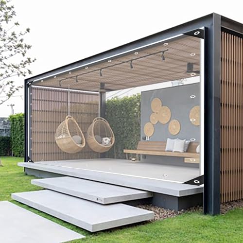 Cortina de PVC transparente para jardín al aire libre, con aislamiento térmico, paneles de cerramiento para patio, para invierno, tamaño personalizable, ideal para pérgola, porche, cenador, resistente