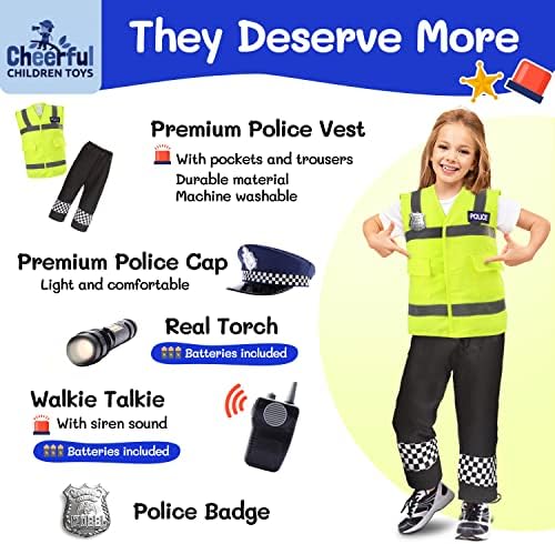 Cheerful Children Toys Police Costume Kids - Kids Police Costume , Children Police Costume, Police Officer Costume Kids - Kids Dress Up Costumes - Fancy Dress Kids - Kids Fancy Dress - Police Vest