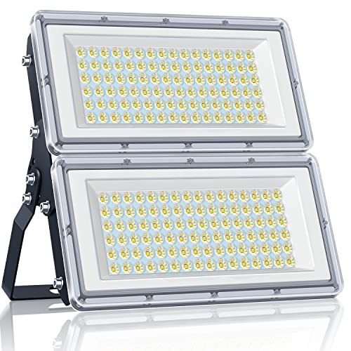 YIQIBRO 200W LED Floodlight, 2 in 1 LED Flood Lights Outdoor, 20000LM 6500K Daylight Outside Security Lights