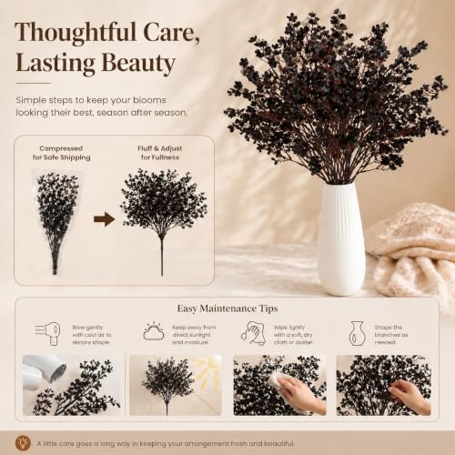 Image of Mandy's 6 Bundles Artificial Black Baby's Breath Flowers