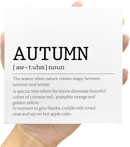 Miniatura 7 de Letreros de madera con bloques de madera para decoración de otoño, decoración rústica de otoño para el hogar, dormitorio, oficina, escritorio, mesa,