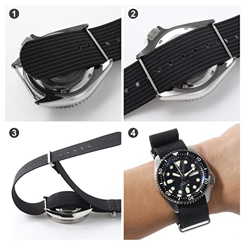 Image of TACTICAL FROG Nylon Watch Band 18mm 19 mm 20mm 22 mm 24 mm, Waterproof Military Watch Straps Replacement for Men Women, With Stainless Steel Buckle