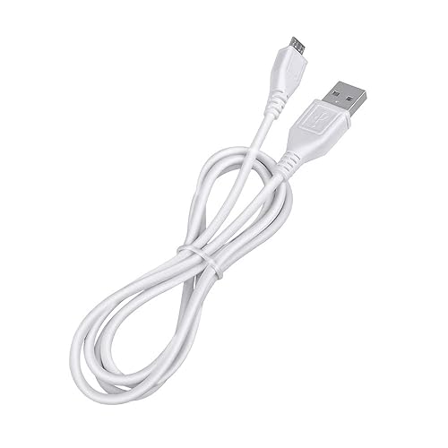Miniatura 2 de ABLEGRID Cable de carga micro USB blanco de 3.3 pies para Edifier M21 M23 Bluetooth compacto portátil reproductor MP3 sonido envolvente altavoz