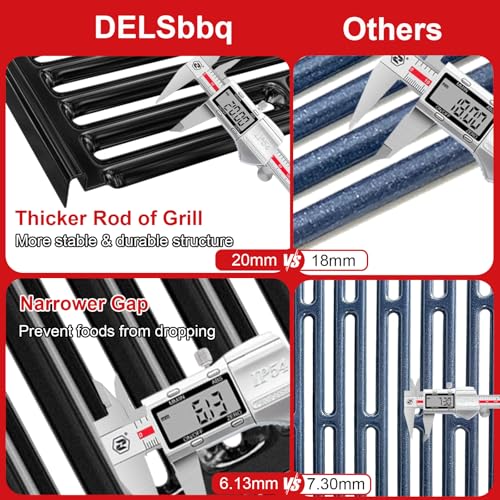 DELSbbq 15 Inch Grill Cooking Grates for Weber Old Spirit 200 with Side Control, Grill Grates for Weber 7523, Spirit E/S 200/210, Spirit 500, Genesis Silver A, Replacement for 7521 7522 65904 65905 by DELSbbq - Image 6