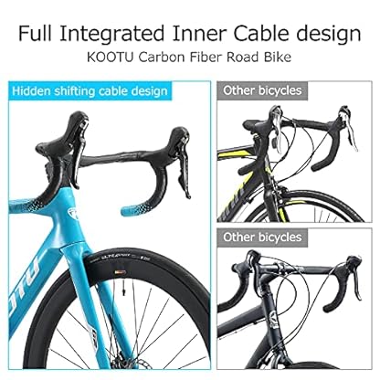 SAVADECK KOOTU Rennrad Carbon, 700C Voll Kohlefaser Fahrrad Vollintegriertes Innenkabel mit Shimano R8070 Hydraulische Scheibenbremse und ULTEGRA R8000 22 Gänge Fizik Sattle (Blau, 47cm) – Bild 3