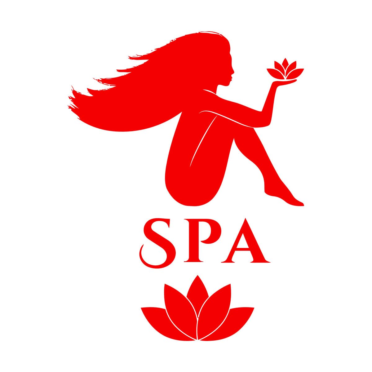 Lettering Decals spa Beauty Salon Massage Woman Relax 81x108.3cm Self Adhesive Extra Large red