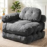Vellorise Folding Sofa Bed, L-Shaped Couch Back...