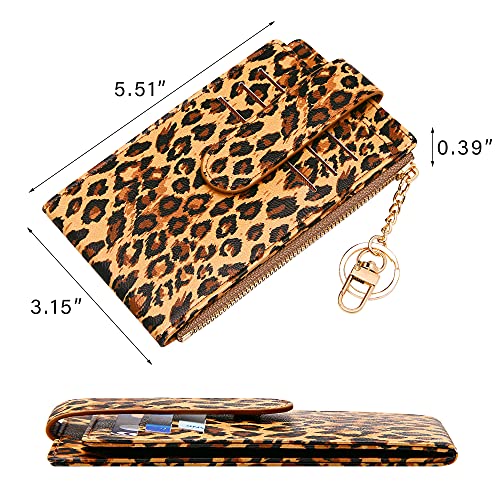 Image of Badiya Slim Women Wallet RFID Blocking Bifold Compact 9 Card Slots Holder Wallets Soft Leather with Zipper Coin Pocket 2 ID Window