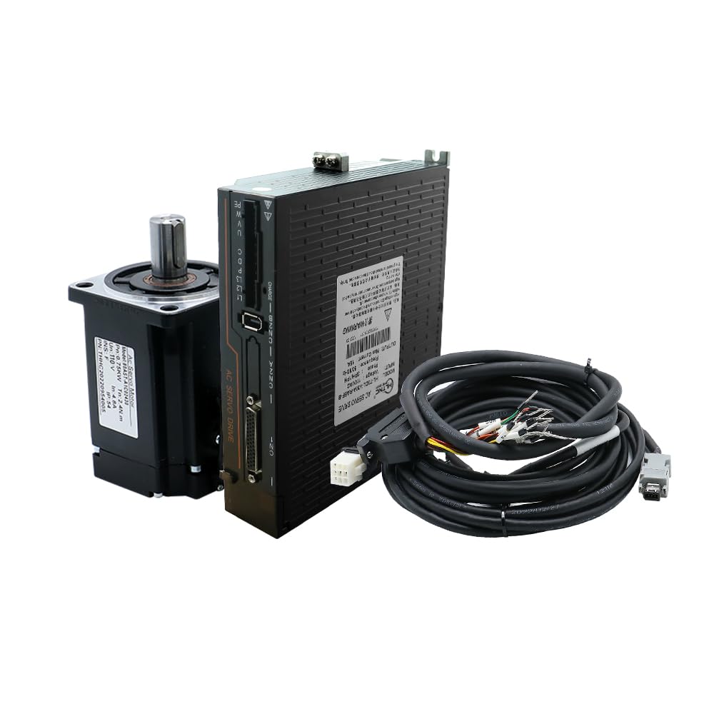 Servo Motor 400w 750w 1000W with 60 80 Flange 17 Bit Absolute AC 110V Servo Driver High Accuracy Magnetic Servo 3000-6000RPM. (1000W)