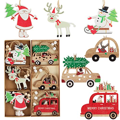 Weihnachtsbaumschmuck Lebkuchenmänner - 10 Stück Handbemalte Holzfiguren