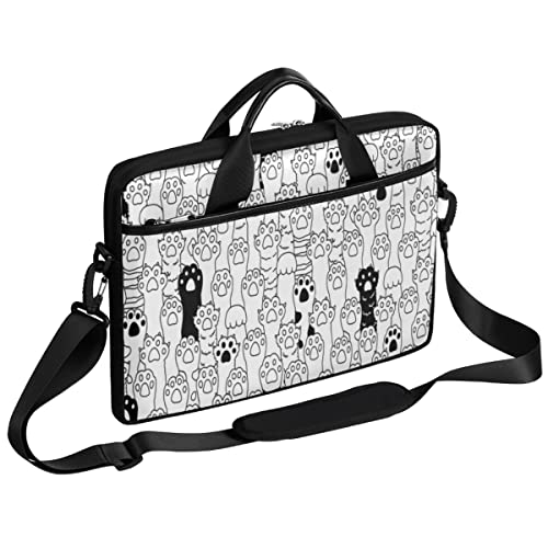Maletín de lona de 13.3 pulgadas y funda portátiles 15" con diseño original de huellas de gato