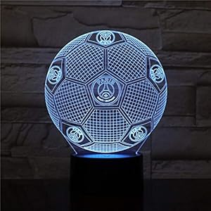 Veilleuse 3D Paris Saint-Germain football illusion lampe de table LED 7 couleur tactile télécommande couleur humeur lampe USB maison chambre lampe de chevet