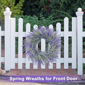 26 Inch Large Summer Spring Wreaths for Front Door Outside Lavender Wreath Spring Summer Easter Wreaths for Front Door Floral Wreath All Season for Wedding Farmhouse Porch Wall Room Home Decor 26 Inch Large Summer Spring Wreaths for Front Door Outside Lavender Wreath Spring Summer Easter Wreaths for Front Door Floral Wreath All Season for Wedding Farmhouse Porch Wall Room Home Decor
