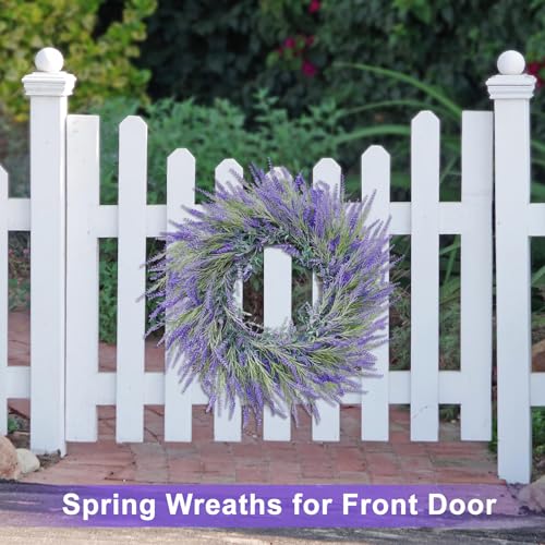 26-Inch-Large-Summer-Spring-Wreaths-for-Front-Door-Outside-Lavender-Wreath-Spring-Summer-Easter-Wreaths-for-Front-Door-Floral-Wreath-All-Season-for-Wedding-Farmhouse-Porch-Wall-Room-Home-Decor 26 Inch Large Summer Spring Wreaths for Front Door Outside Lavender Wreath Spring Summer Easter Wreaths for Front Door Floral Wreath All Season for Wedding Farmhouse Porch Wall Room Home Decor