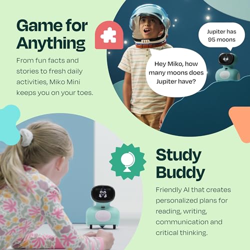 Miko Mini - Interactive Robot for Kids - For STEAM Learning - With Conversational AI - Tech Gift for Kids - Coding, Dancing Robot with Learning Games - For Boys & Girls Ages 4-10 - Blue - Image 5