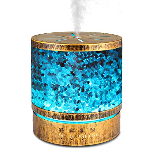 Sheoolor 400ml Essential Oil Diffuser for Large Room 20 Hours, Himalayan Salt Lamp