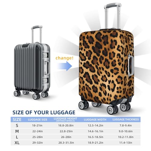 Travel Luggage Cover Elastic Suitcase Protector Washable Baggage Covers Fit For 22-24 Inch Luggage Retro Leopard Cheetah Animal Print Suitcase Cover M4