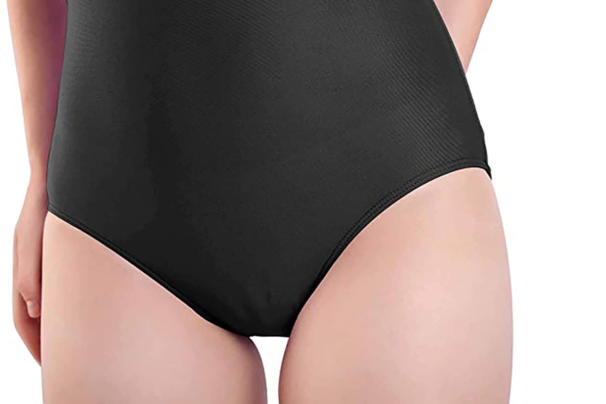 Carnavalife Bodysuit body Maillot de Danza Ballet Gimnasia sin Mangas con Correa Ancha, Leotardo Clásico Mujer de Cuello Redondo