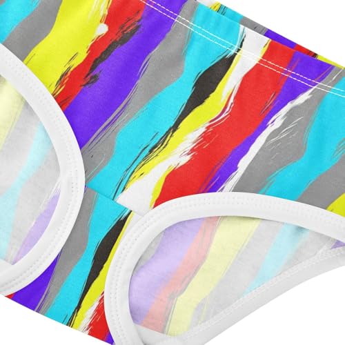 Cotton Girls Underwear Toddler Abstract Wavy Colorful Stripes Girl Panties Cute Print Briefs Underpants 2t4