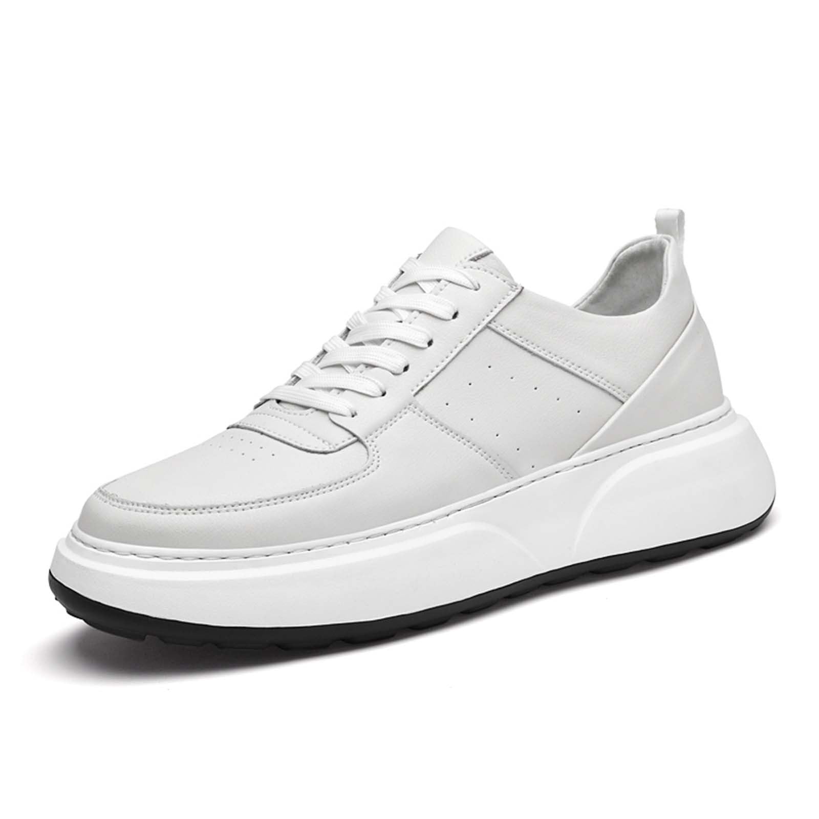 Scarpe sportive da uomo Elevator, scarpe da ascensore, suola interna da 8 cm, bianche, scarpe da uomo, per il tempo libero, comode, traspiranti, scarpe da corsa, palestra, fitness, bianco, 42
