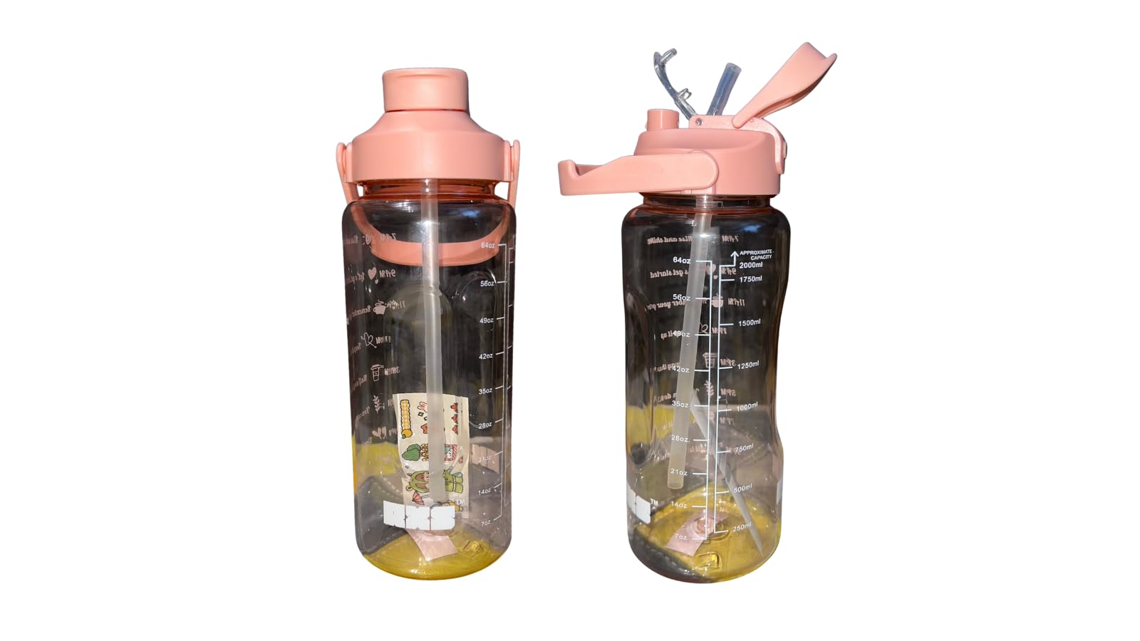 RXS Men & Women Motivational Transparent Gallon Sipper Water Bottle 2000ml for Gym, Travel, Cycling, Runing-image-40