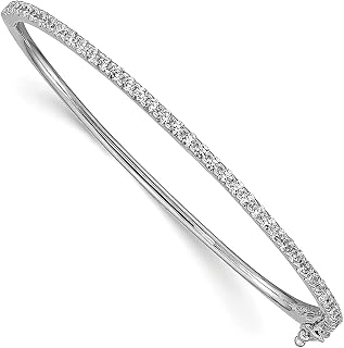 Bracelete bracelete de prata esterlina 925 41 pedra zircônia cúbica CZ articulada bracelete expansível empilhável joias finas para mulheres presentes para ela, 7 inches, Prata esterlina, Zircônia cúbica