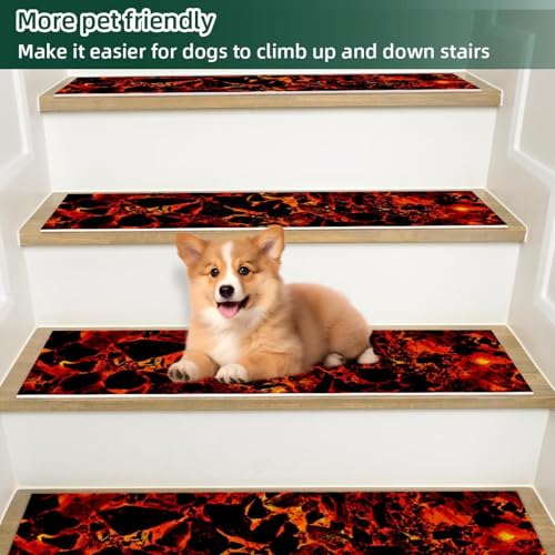 Peldaños para escaleras antideslizantes de madera juego de 15 alfombrillas magma 8 x 30 6