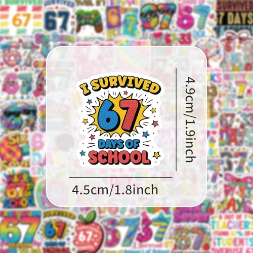 Image of 60PCS Six Seven Graduation Stickers, Funny 6 7 Meme Stickers for The Class of 2026 | Viral Graduation Gifts & Party Favors, Waterproof Vinyl Decals for Diploma, Cap & Cards