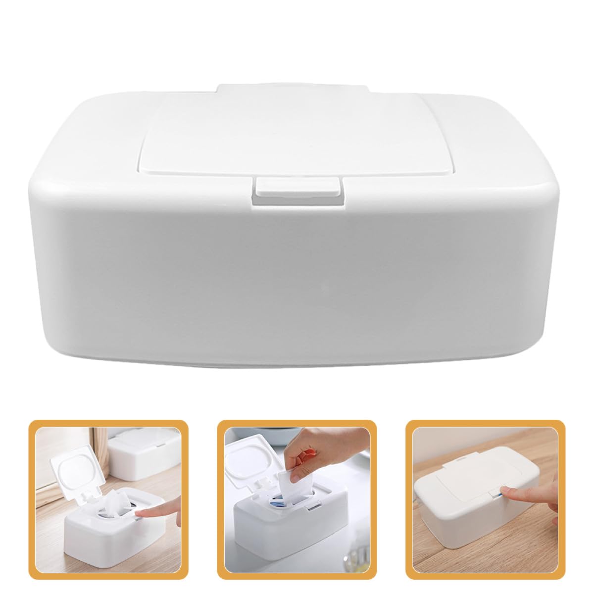 Caja de Toallitas de Plástico Pp Recargable y Portátil 4 Piezas para Almacenamiento Simple Adecuado para Coche y Cajones