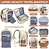 Travel Backpack for Women Airline Approved Carry On Backpack with Shoe Pouch,TSA 15.6inch Laptop Mochila Flight Approved Personal Item Bag for Weekender Overnight Bags Bookbag Travel Essentials,Beige #2