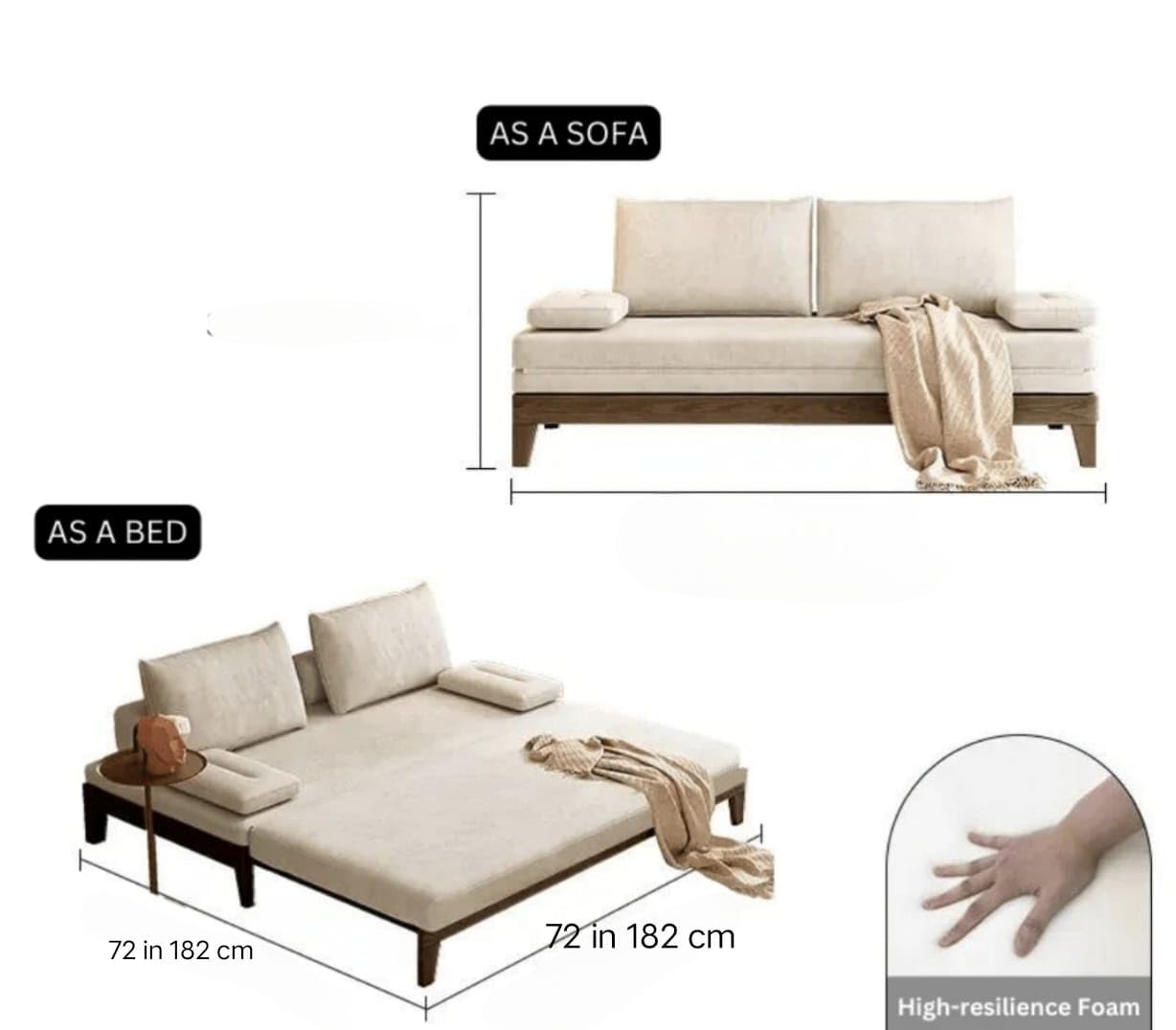 Wooden Sofa Cum Bed 3 Seater Chesterfield Sofa Set Luxury Living Room Bedroom (Light Brown) Wooden Sofa Cum Bed 3 Seater Chesterfield Sofa Set Luxury Living Room Bedroom (Light Brown)