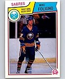 1983-84 O-Pee-Chee OPC Hockey #63 Mike Foligno Buffalo Sabres Official NHL Trading Card (Stock Photo shown, Near Mint or better, sharp corners, centering varies)