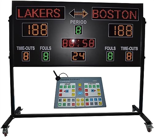 Marcador digital LED para baloncesto 160x85 cm con soporte miniatura 3