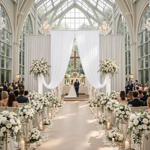 Image of 10ftx15ft Beige Backdrop Curtains for Parties, Wrinkle Free Polyester Beige Photo Backdrop Drapes 2 Panels 15 ft Long Back Drop Cloth for Wedding Birthday Photography Background Party