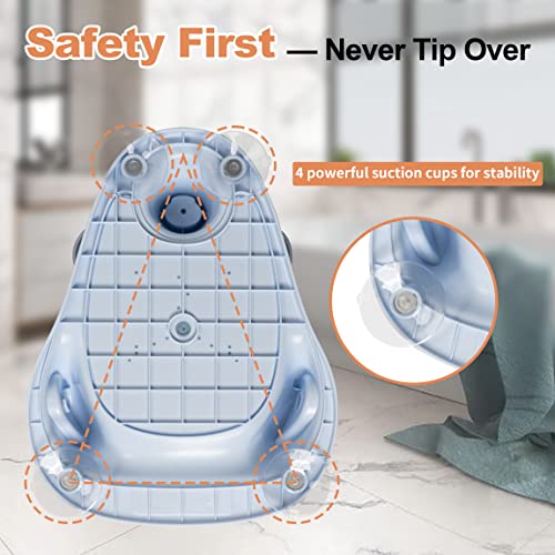 Baby Bath Seat, 2 Turtle Bath Toys + 4 Suction Cups + Water Thermometer Infant Bath Seat For Babies 6-24 Months Old, Baby Bathtub Seat Chair For Toddler Shower, Blue #TOP5