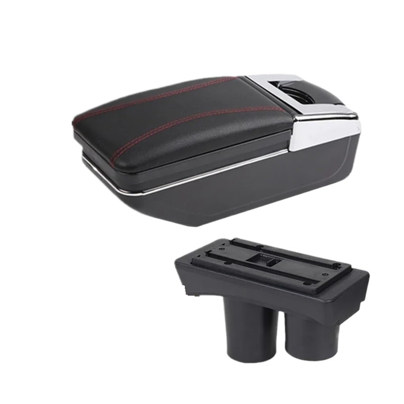 Umdjju A Red Line No Usb For Citroen For C2 For C3 Car Armrest Box Central Storage Interior Retrofit Usb Charging Ashtray Accessories Car Centre Console Armrest Box(A Red Line No Usb)