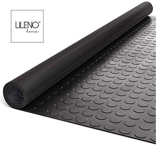 LILENO HOME Noppen Anti-Rutsch-Matte Meterware 100x50 cm - Gummiläufer Noppenmatte (3mm) als Werkstatt-Boden, Gummi-Matte, Werkbank Auflage u. Boden-Matte - Gummi Matte für Keller, Anhänger