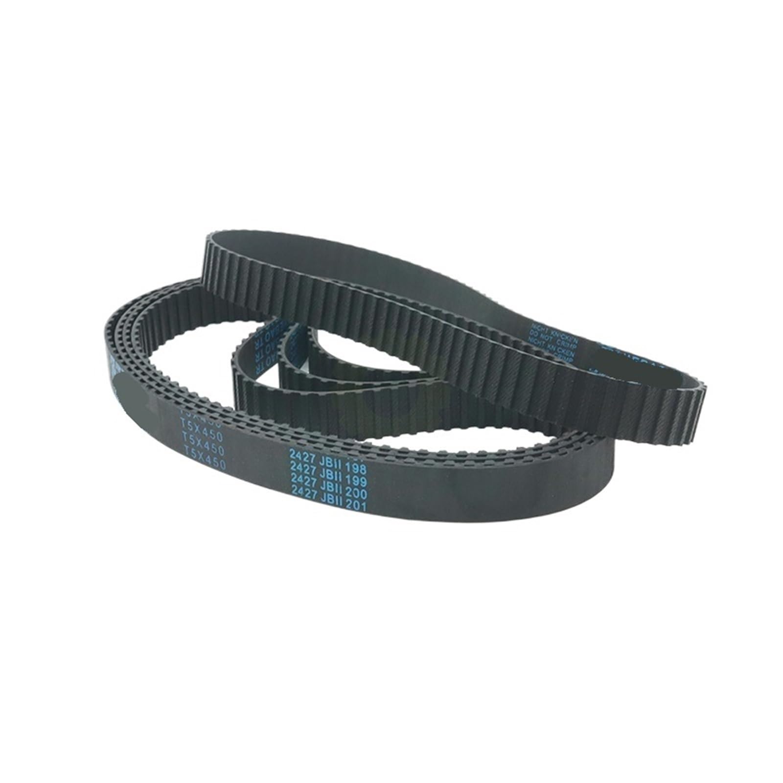 Correa de distribución T5, longitud 135mm a 475mm, ancho 25mm, diente trapezoidal goma sincrónico, 1 Uds(455mm)