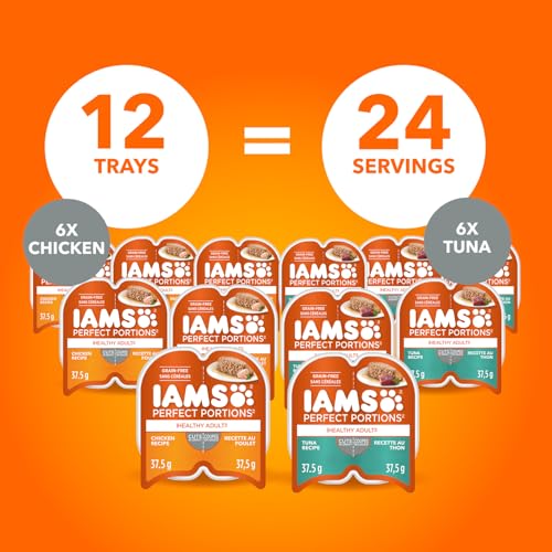 IAMS Perfect PORTIONS Healthy Adult Wet Cat Food Cuts in Gravy - Chicken and Tuna, 12CT Multipack, 75g Tray image 6